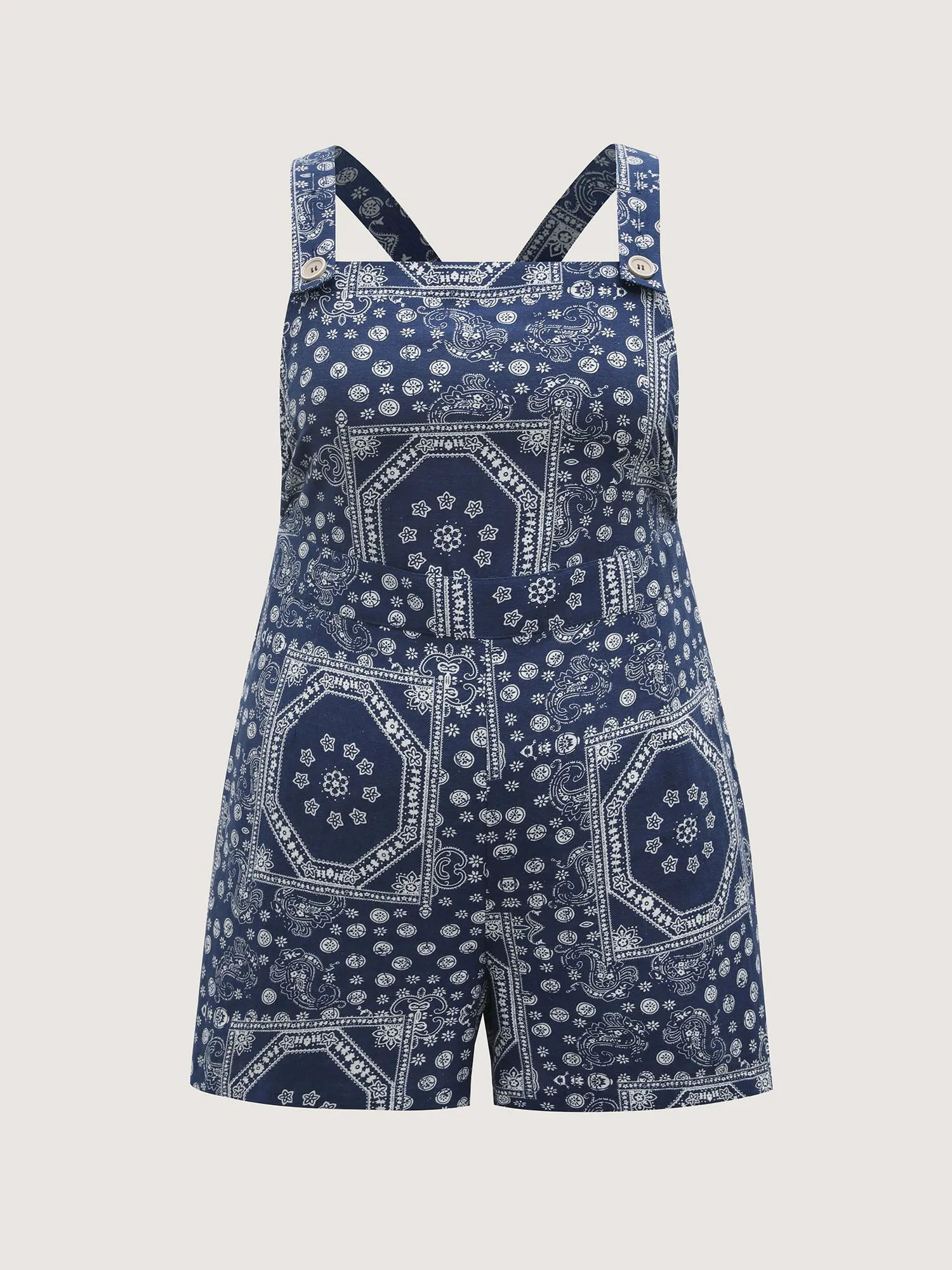 Bohemian Print Overall Straps Romper sold by Bloomchic product image thumbnail 5