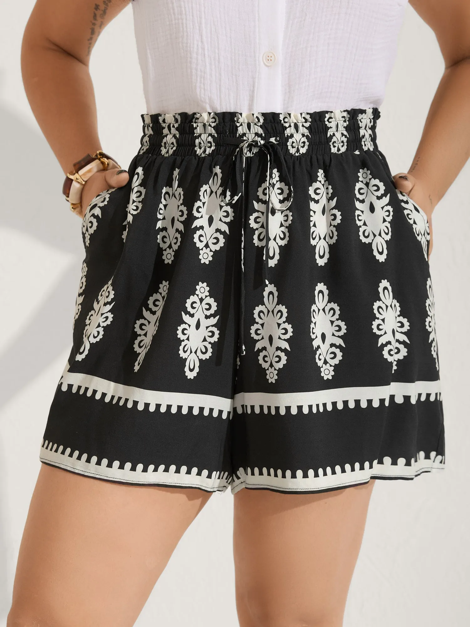 Boho Print Wide-Leg Shorts sold by Bloomchic product image thumbnail 2