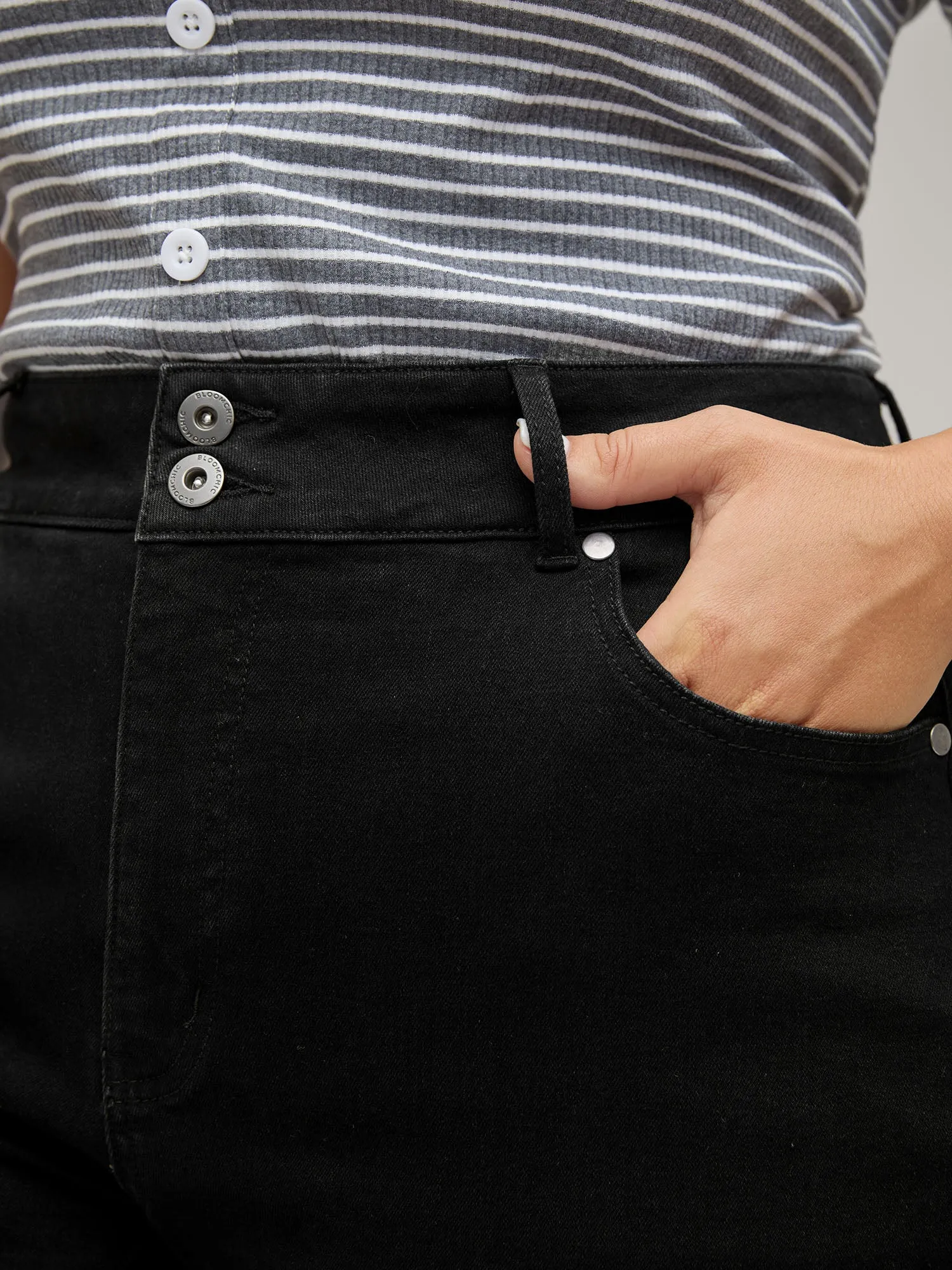 Classic Skinny-Fit Denim Shorts sold by Bloomchic product image thumbnail 3