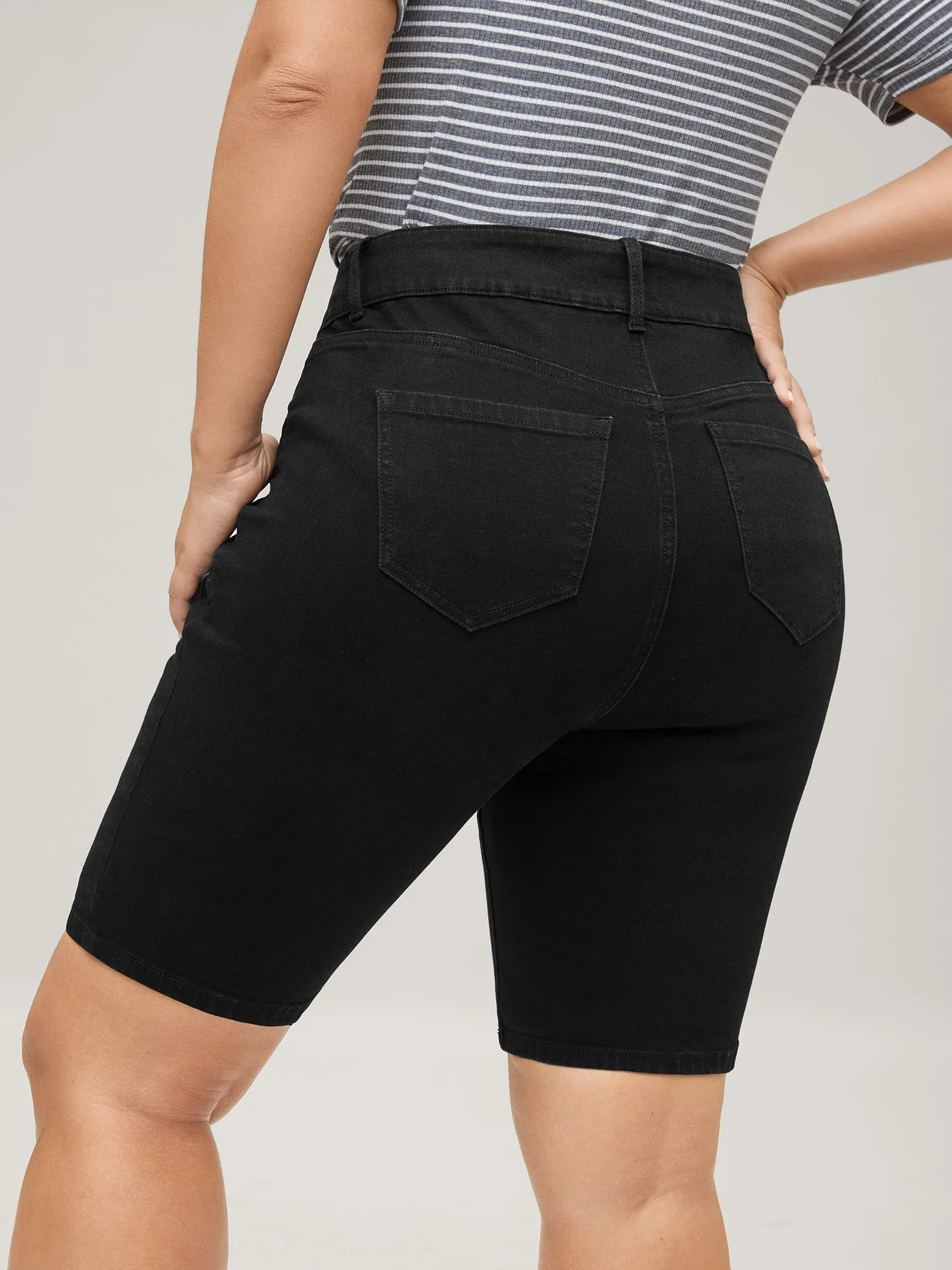 Classic Skinny-Fit Denim Shorts sold by Bloomchic product image thumbnail 4