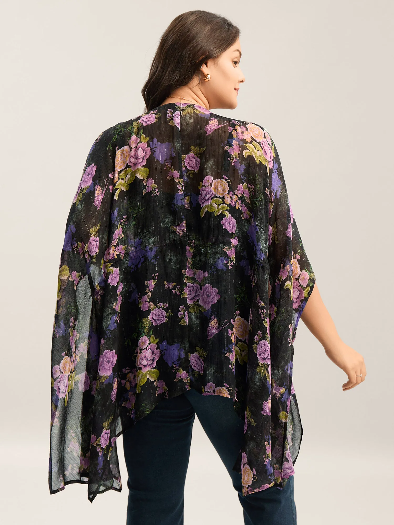 Gold Silver Wire Mesh Drawstring Kimono sold by Bloomchic product image thumbnail 4