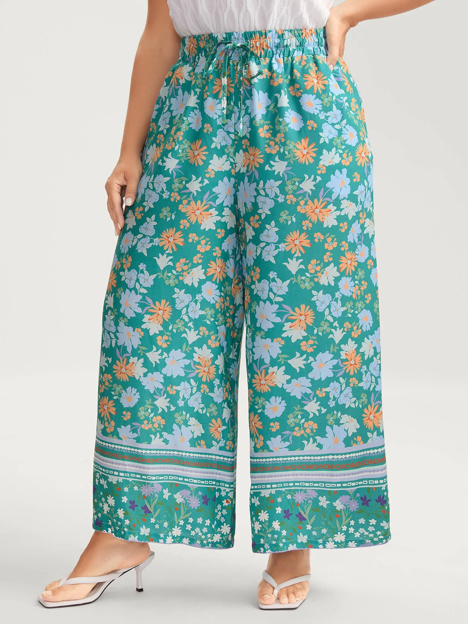 Breezy Floral Print Wide-Leg Pants sold by Bloomchic product image thumbnail 2