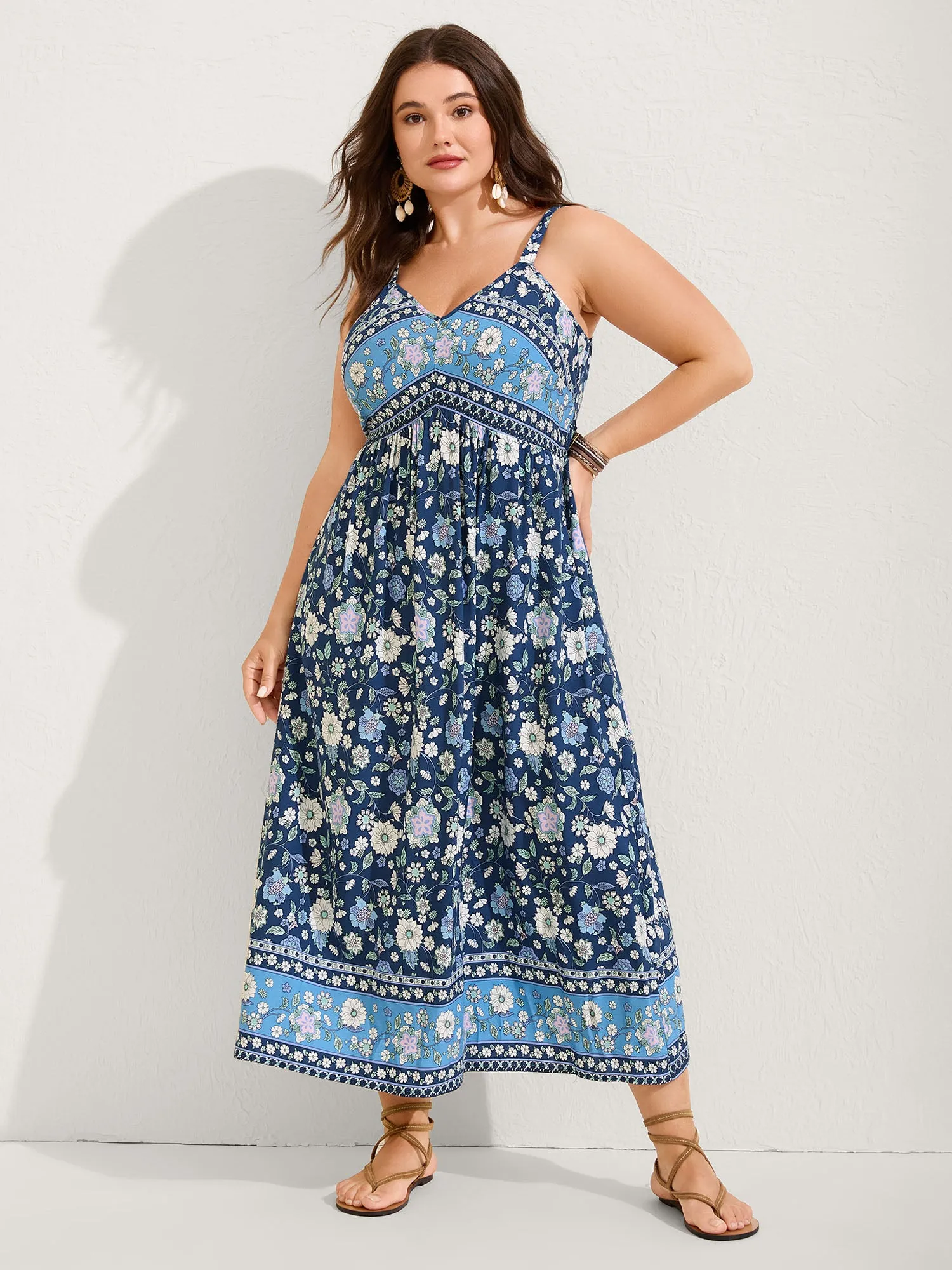 Floral Print Contrast Cami Midi Dress sold by Bloomchic product image thumbnail 3