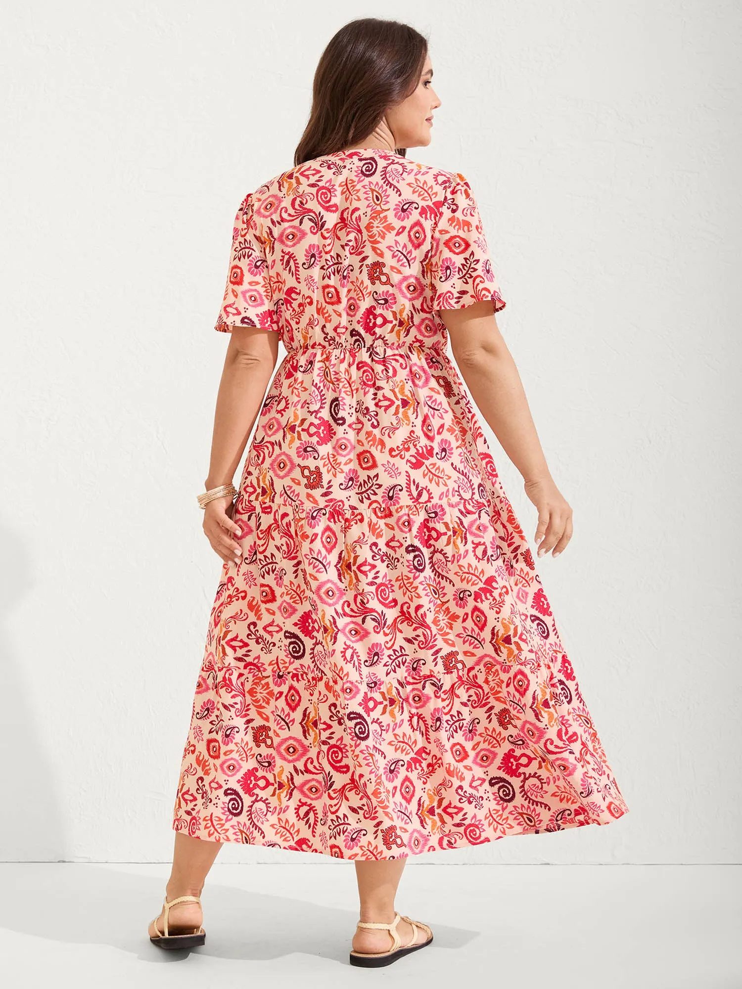 Sweet Florals Notched Collar Midi Dress sold by Bloomchic product image thumbnail 4