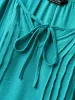 Pleated Lace Trim Relaxed Midi Dress sold by Bloomchic