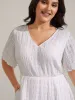 Rayon Lace Cinched-Waist Midi Dress sold by Bloomchic