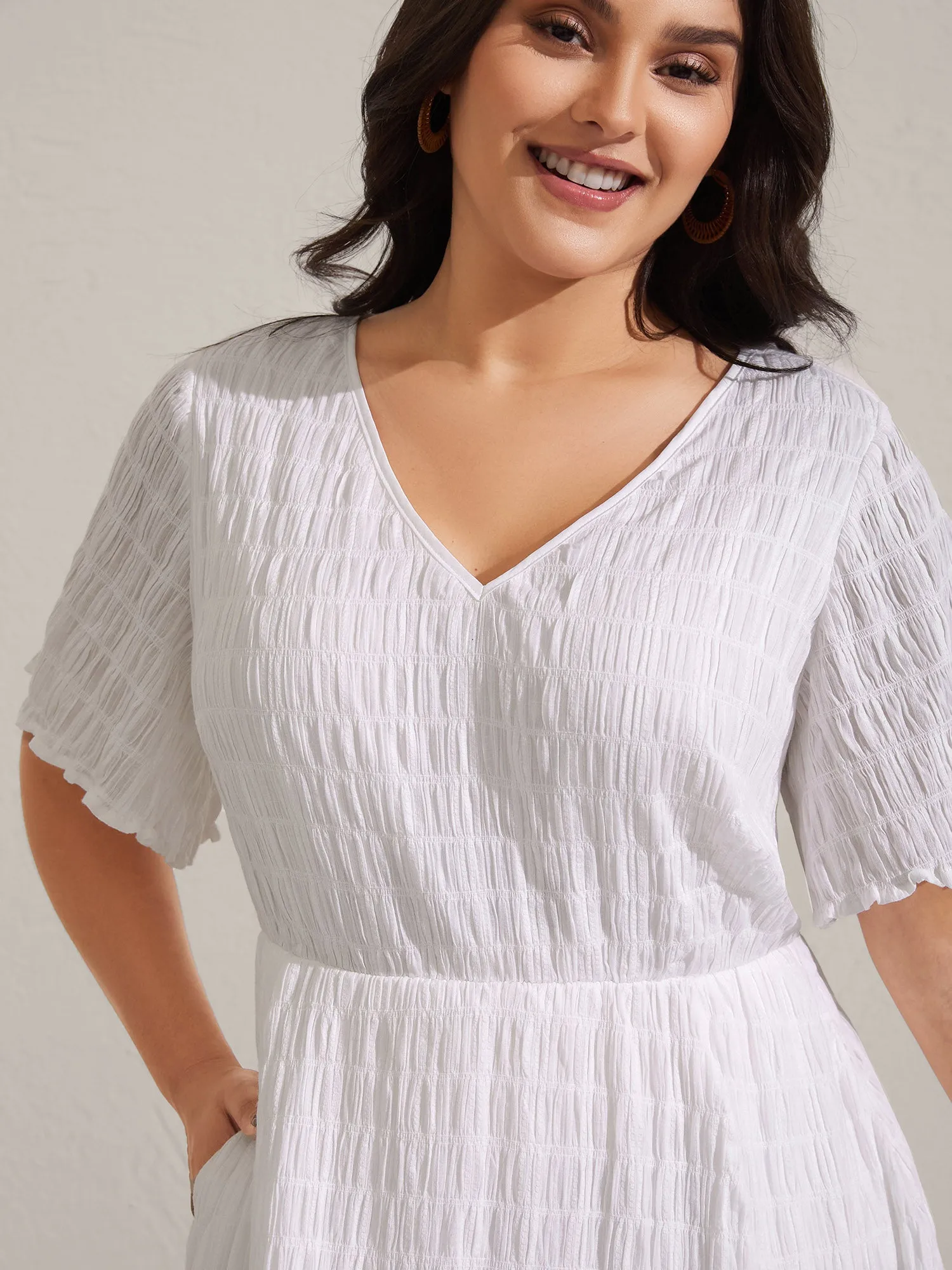 Rayon Lace Cinched-Waist Midi Dress sold by Bloomchic product image thumbnail 2