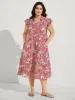 Paisley Print Collar Flutter Sleeve Midi Dress sold by Bloomchic