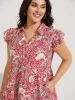 Paisley Print Collar Flutter Sleeve Midi Dress sold by Bloomchic