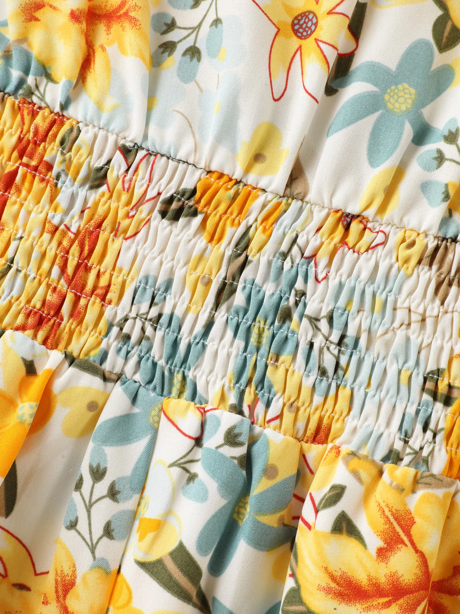 Sunkissed Floral Shirred Waist Midi Dress sold by Bloomchic product image thumbnail 5