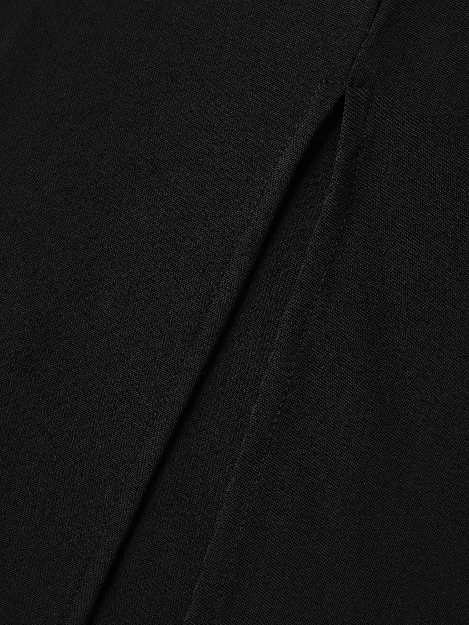 Shoulder Drawstring Slit Solid Midi Dress sold by Bloomchic product image thumbnail 5