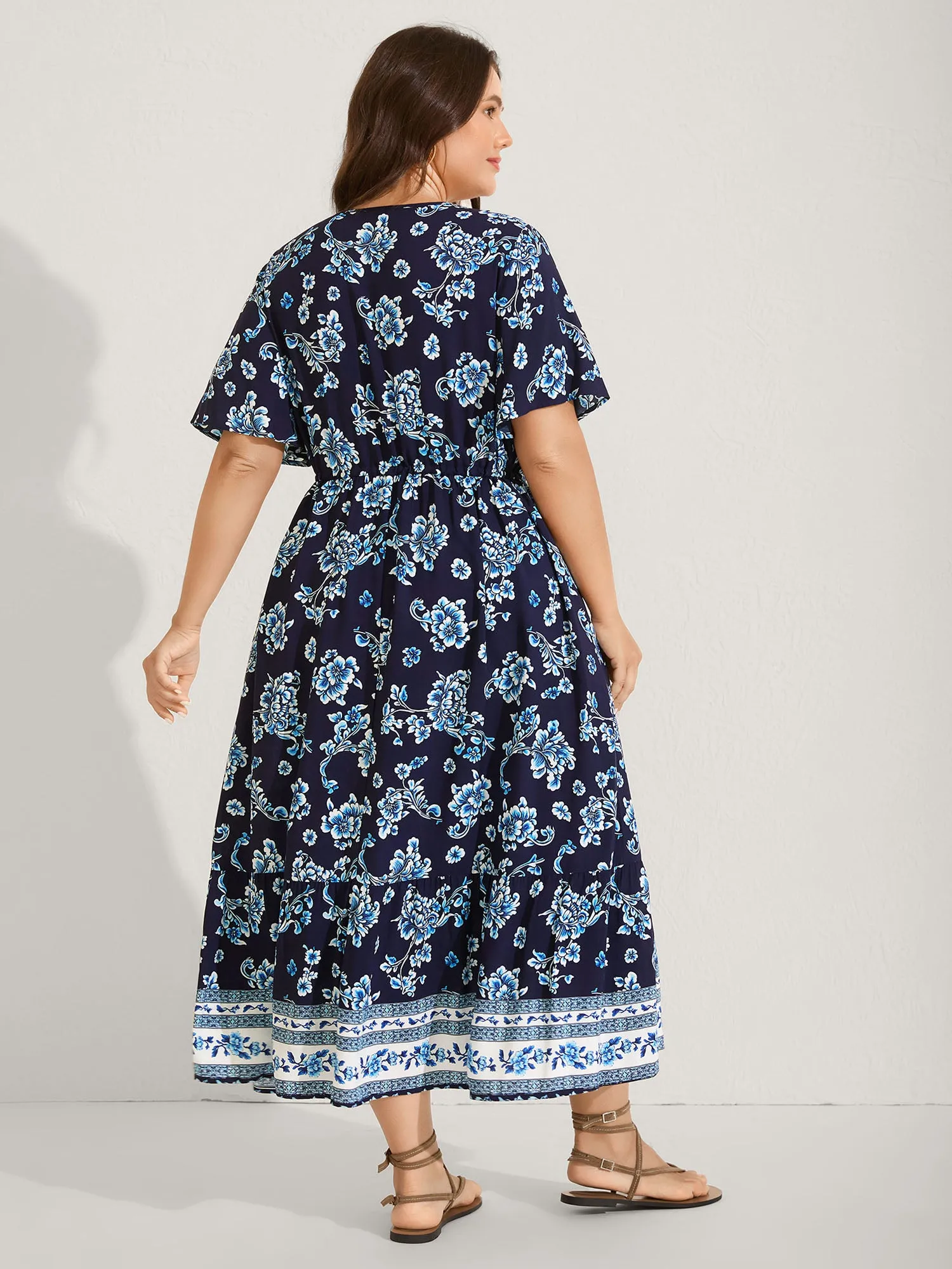 Rayon Stretchy Waist Lace Midi Dress sold by Bloomchic product image thumbnail 4