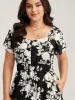 Floral Double Stretchy Waist Midi Dress sold by Bloomchic