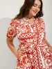 Geometric Print Notched Collar Maxi Dress sold by Bloomchic