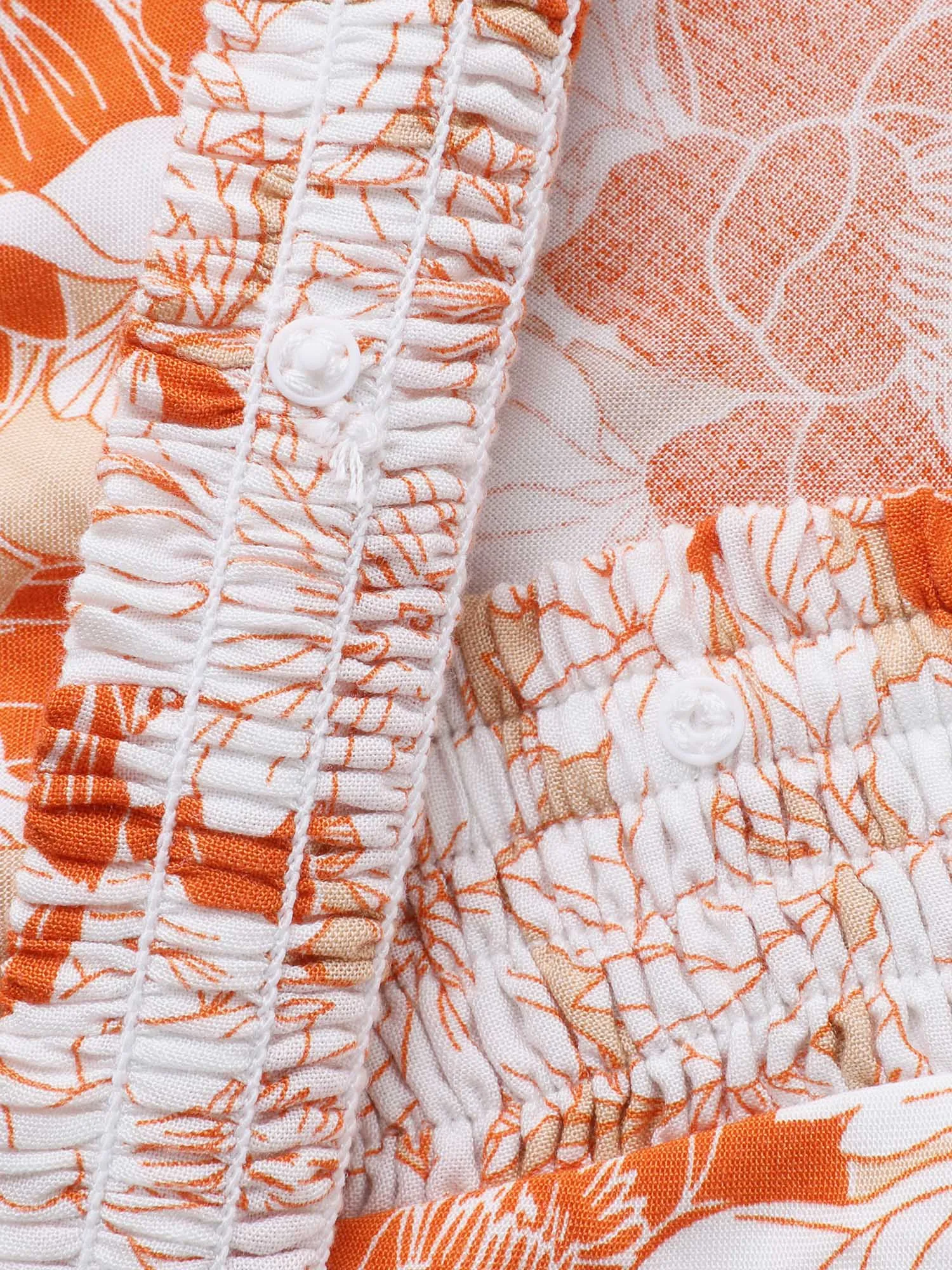 Shirred Neck Floral Print Midi Dress sold by Bloomchic product image thumbnail 5