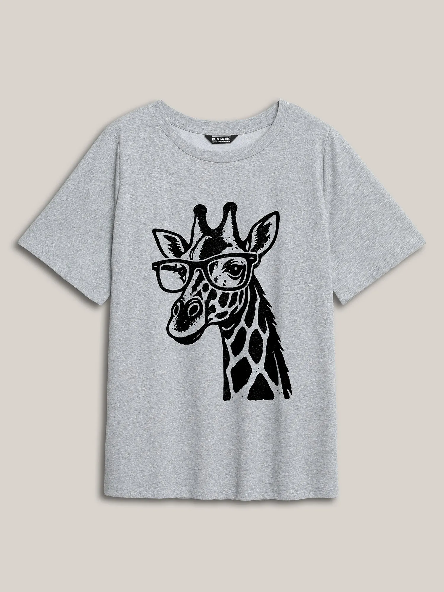 Giraffe Print Round Neck T-Shirt sold by Bloomchic product image thumbnail 5