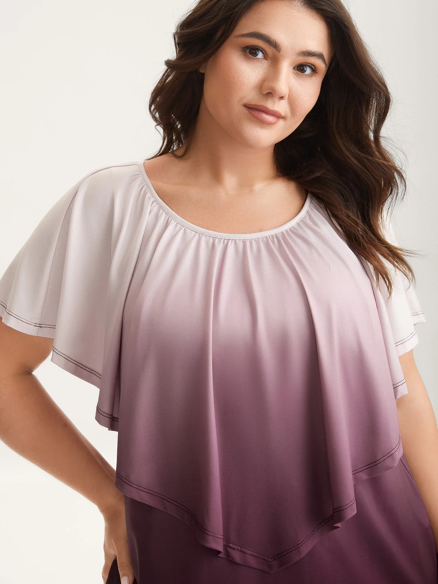 Stretchy Ombre Gradient Flared Top sold by Bloomchic product image thumbnail 2
