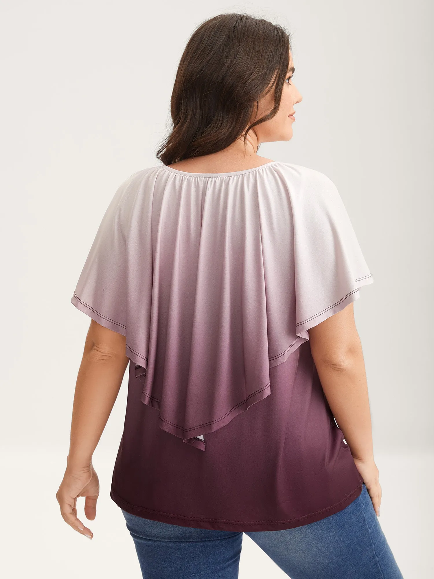 Stretchy Ombre Gradient Flared Top sold by Bloomchic product image thumbnail 3