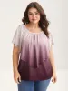Stretchy Ombre Gradient Flared Top sold by Bloomchic