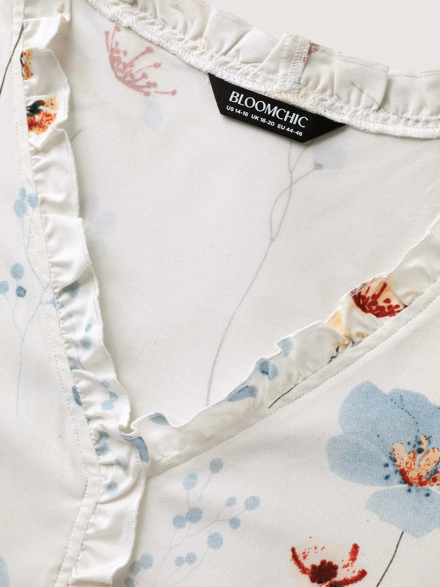 Floral Print Ruffled Placket Blouse sold by Bloomchic product image thumbnail 5