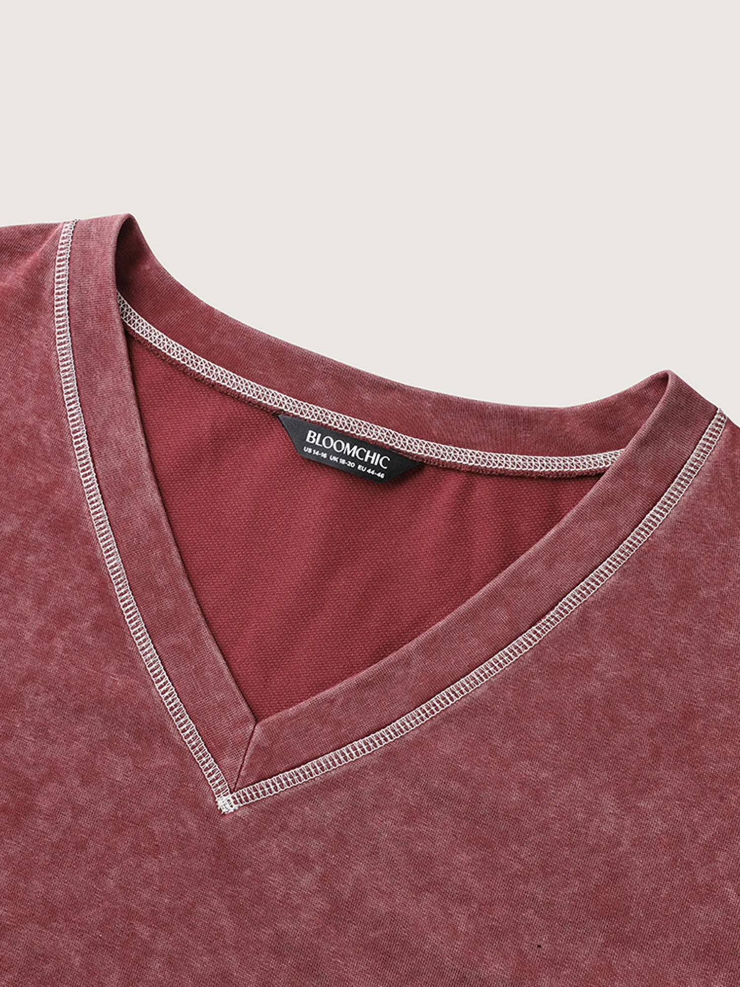 Vintage Stretchy V-Neck T-Shirt sold by Bloomchic product image thumbnail 5