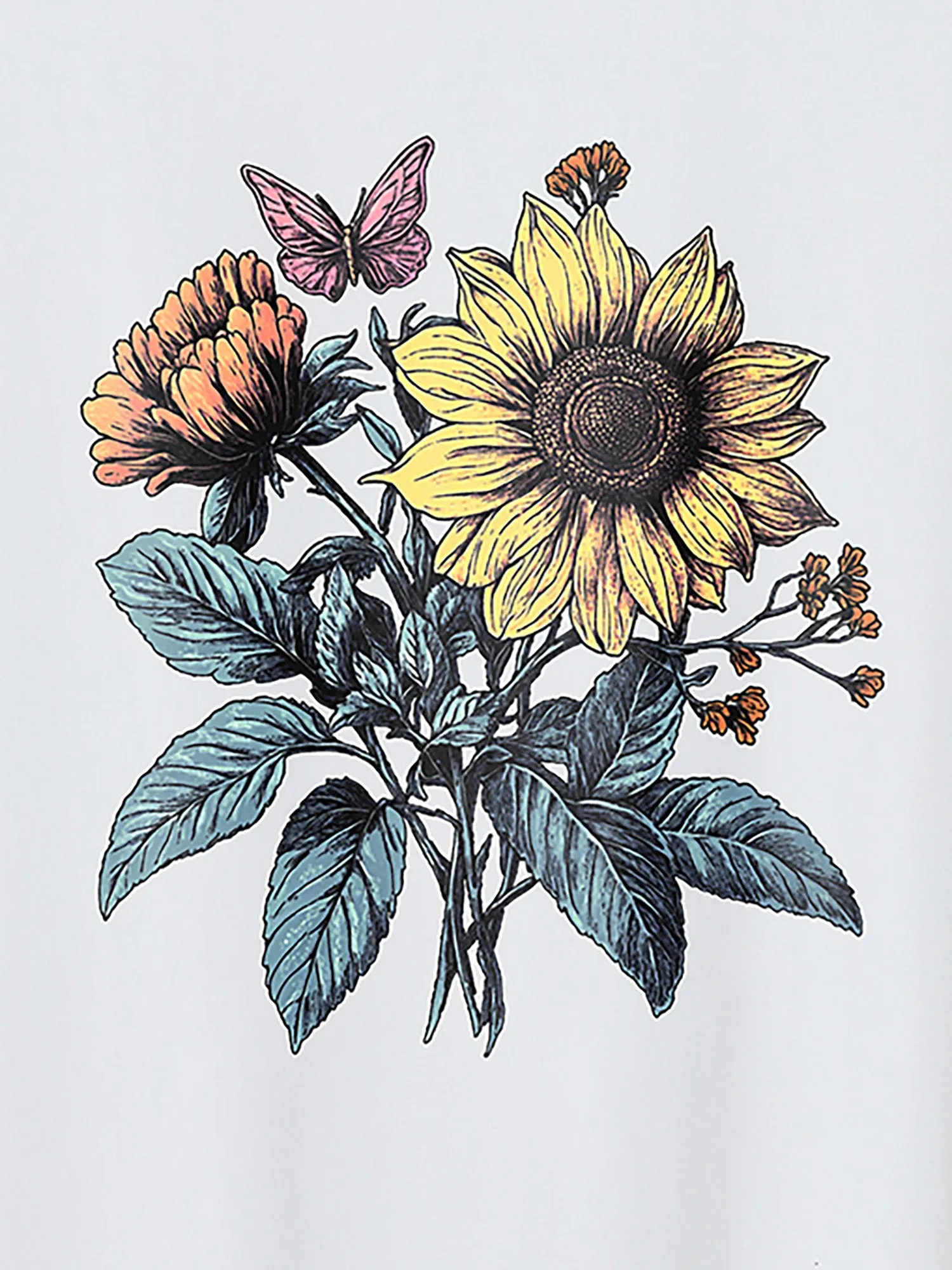 Floral Love Print Round Neck T-Shirt sold by Bloomchic product image thumbnail 2