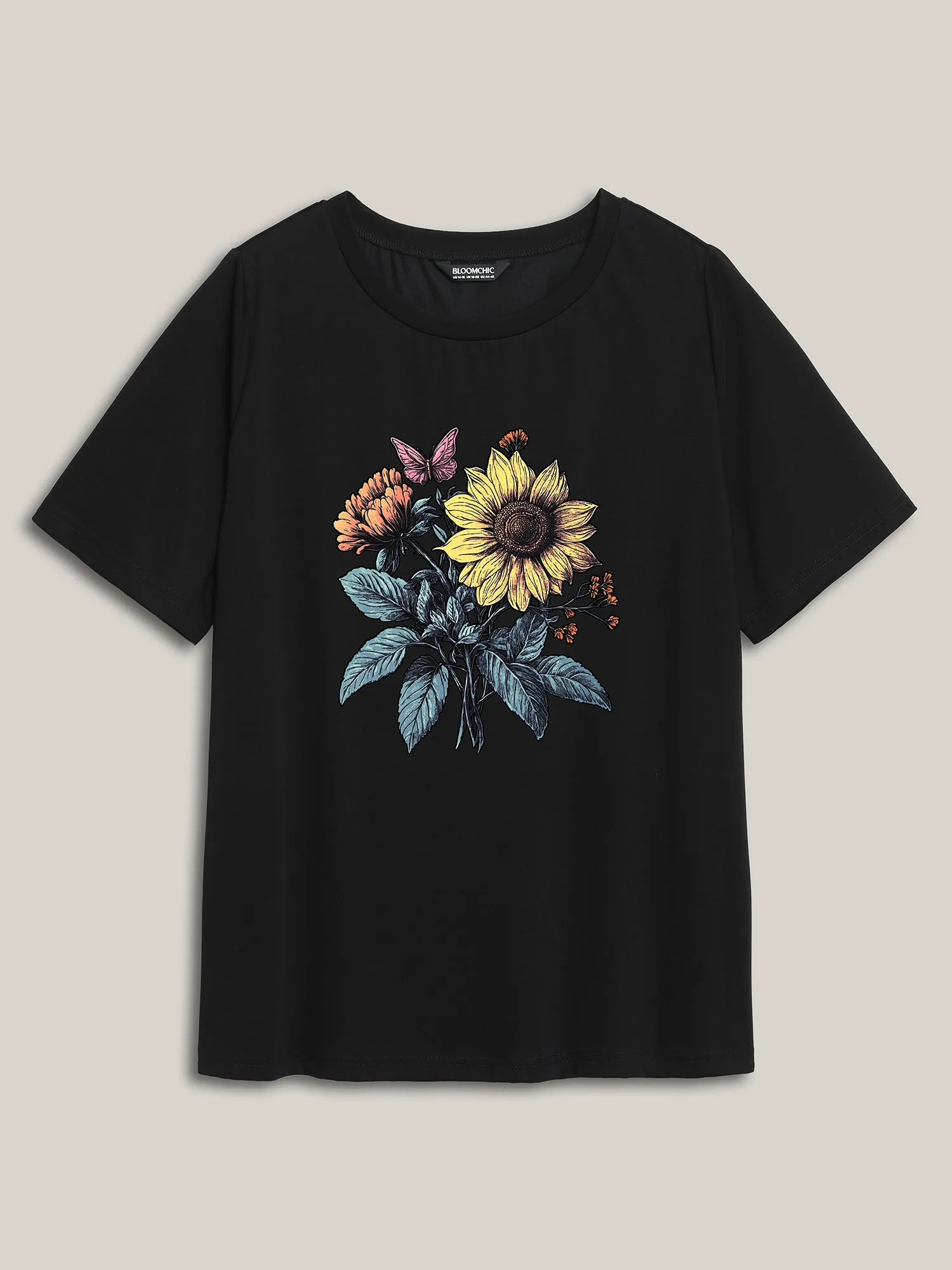 Floral Love Print Round Neck T-Shirt sold by Bloomchic product image thumbnail 5