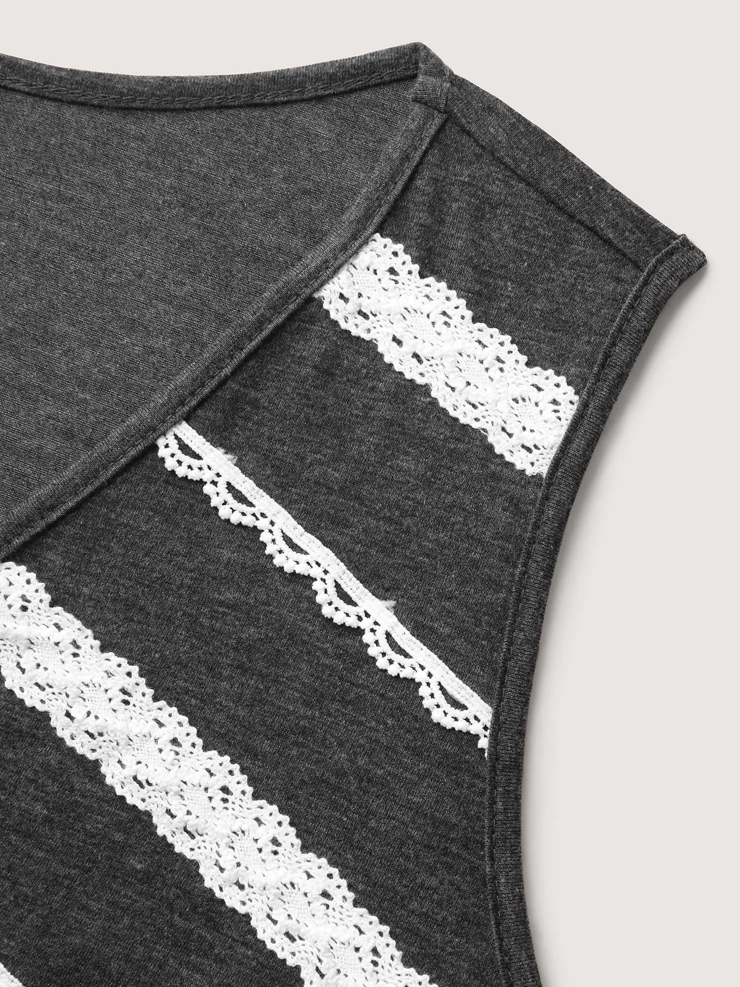 Lace Trim V-Neck Tank Top sold by Bloomchic product image thumbnail 5