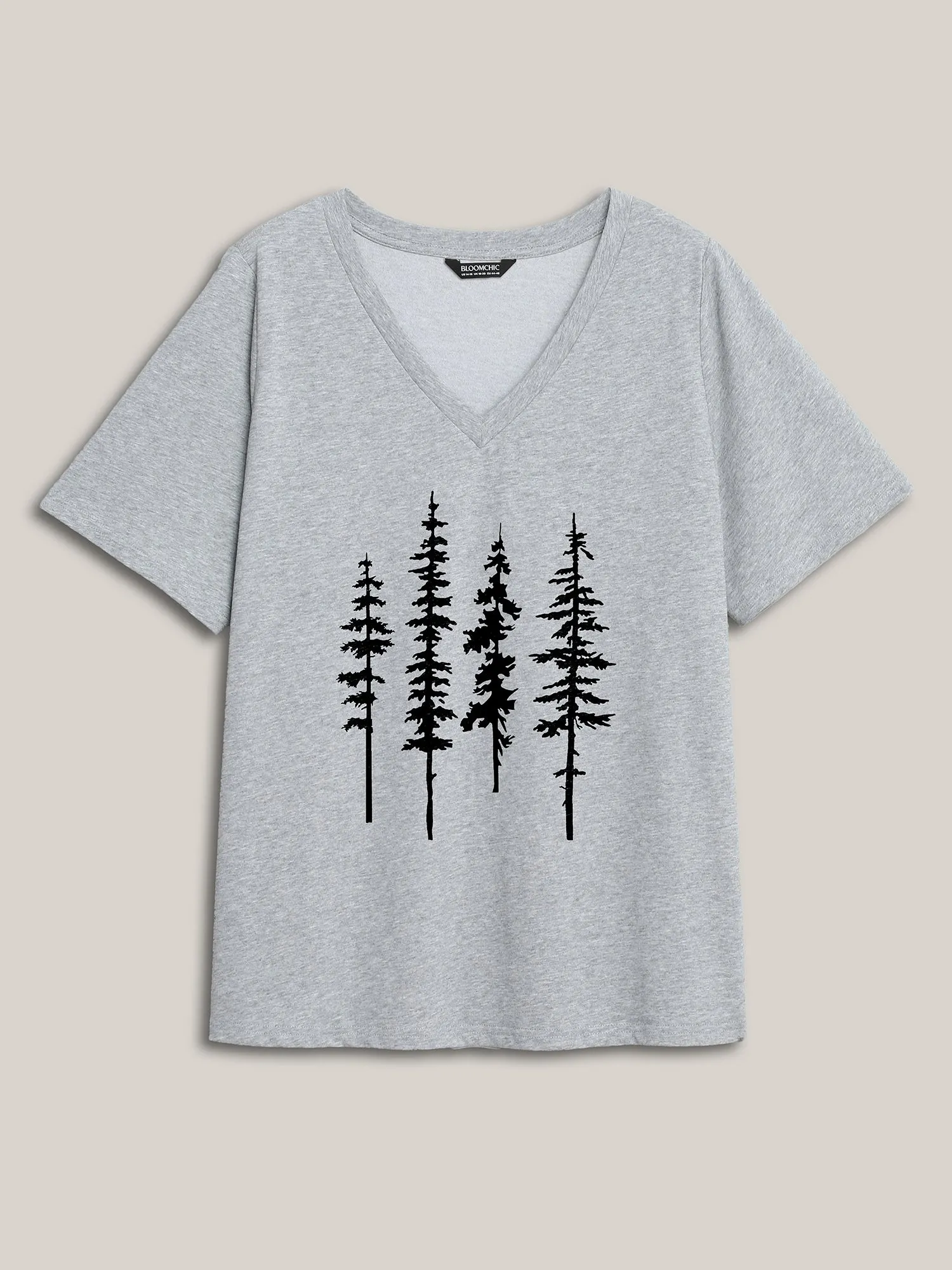 Into The Forest Deep V-Neck T-Shirt sold by Bloomchic product image thumbnail 5
