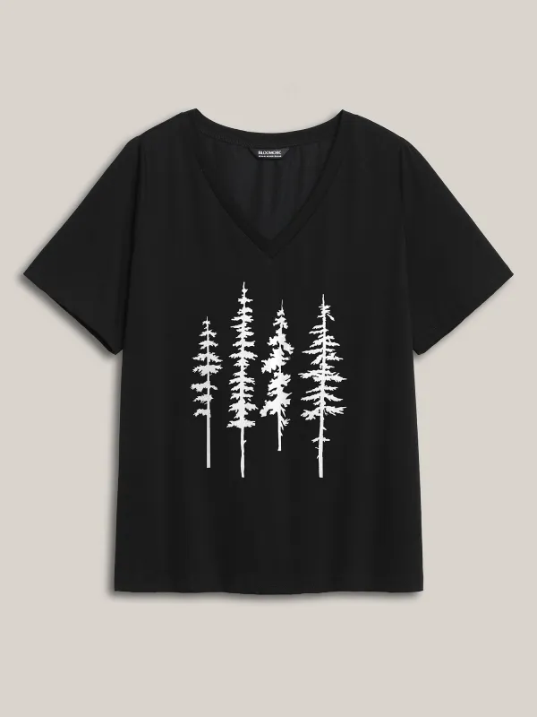 Into The Forest Deep V-Neck T-Shirt sold by Bloomchic