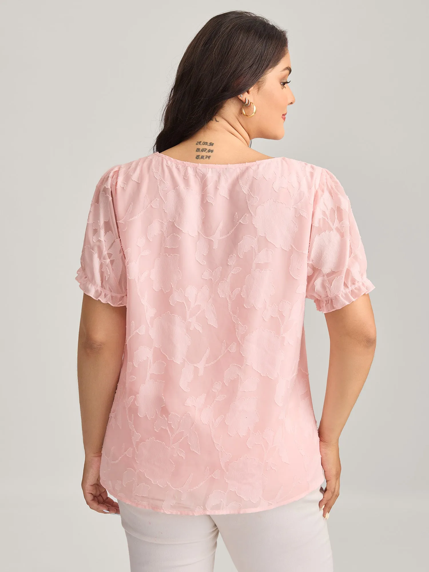 Floral Textured Button Detail Blouse sold by Bloomchic product image thumbnail 4