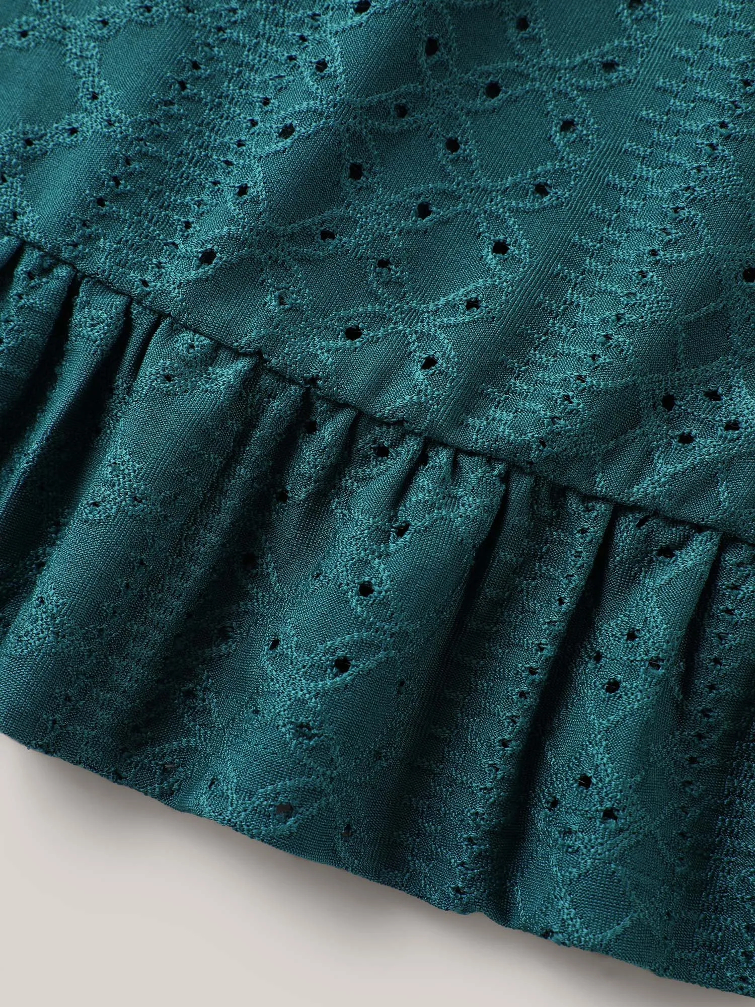 Eyelet Trim Seven-Quarter Sleeve Top sold by Bloomchic product image thumbnail 5