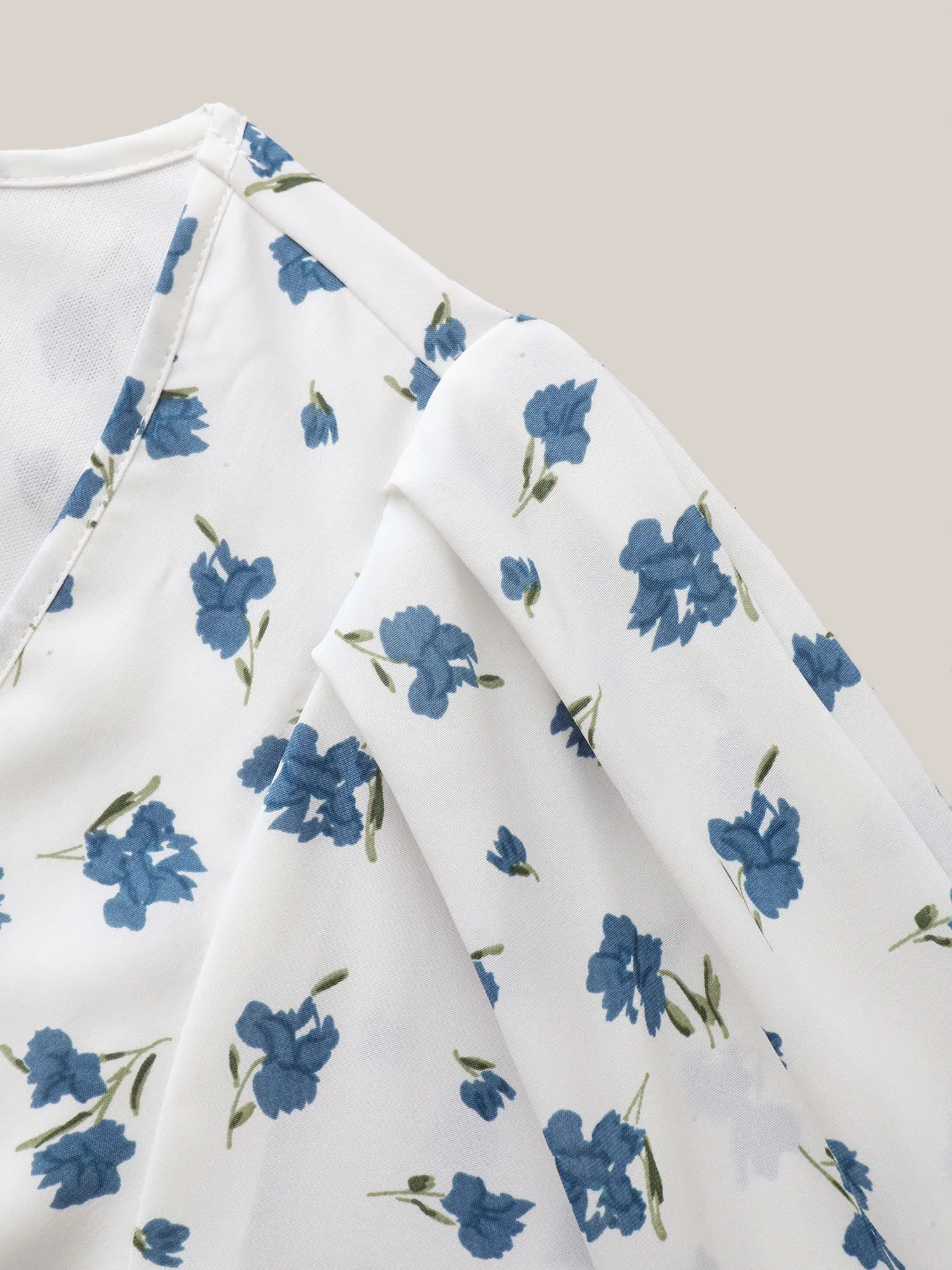 Delicate Floral Print Lotus Sleeve Blouse sold by Bloomchic product image thumbnail 5