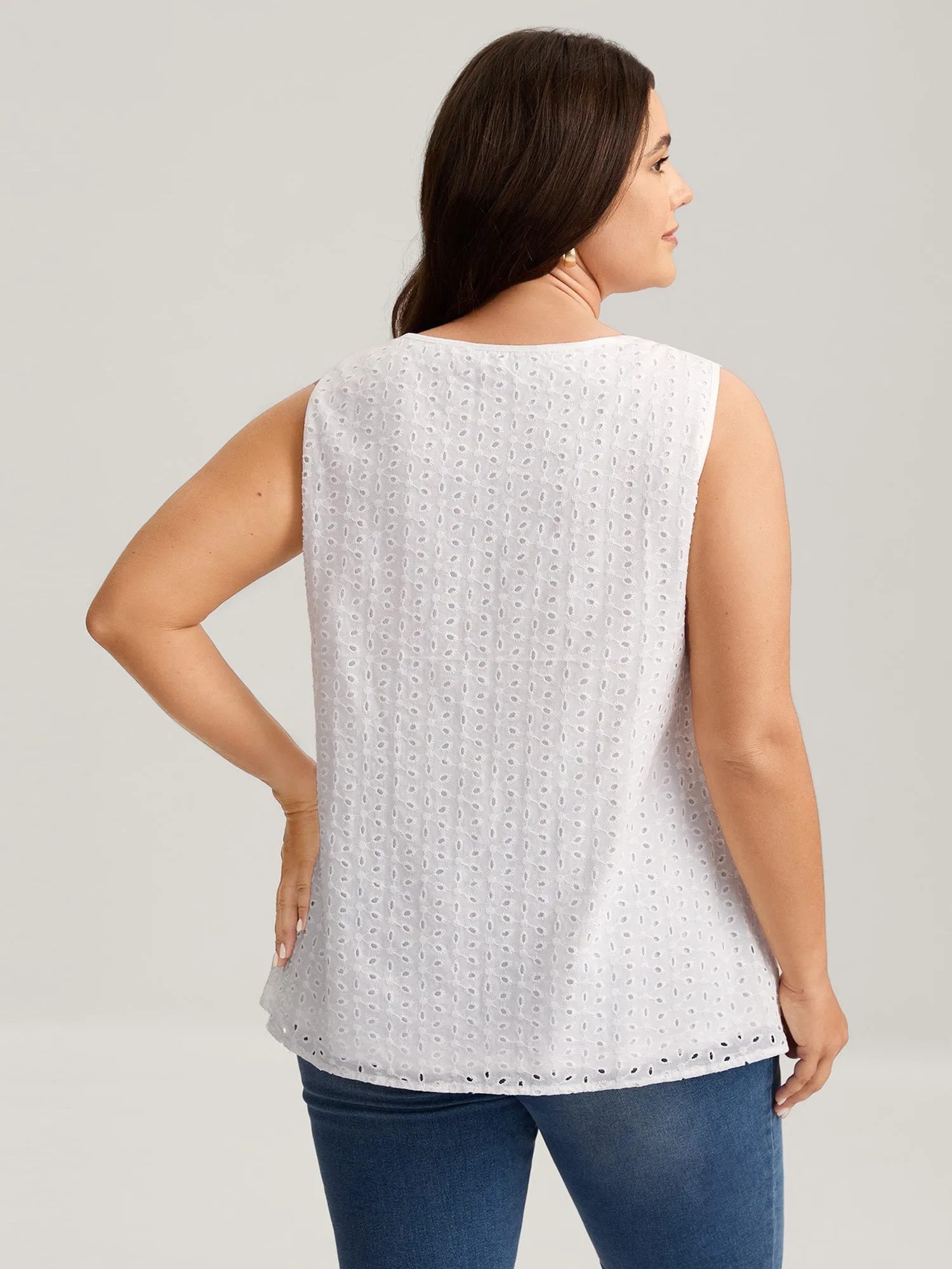Cotton Eyelet Embroidered Tank Top sold by Bloomchic product image thumbnail 4
