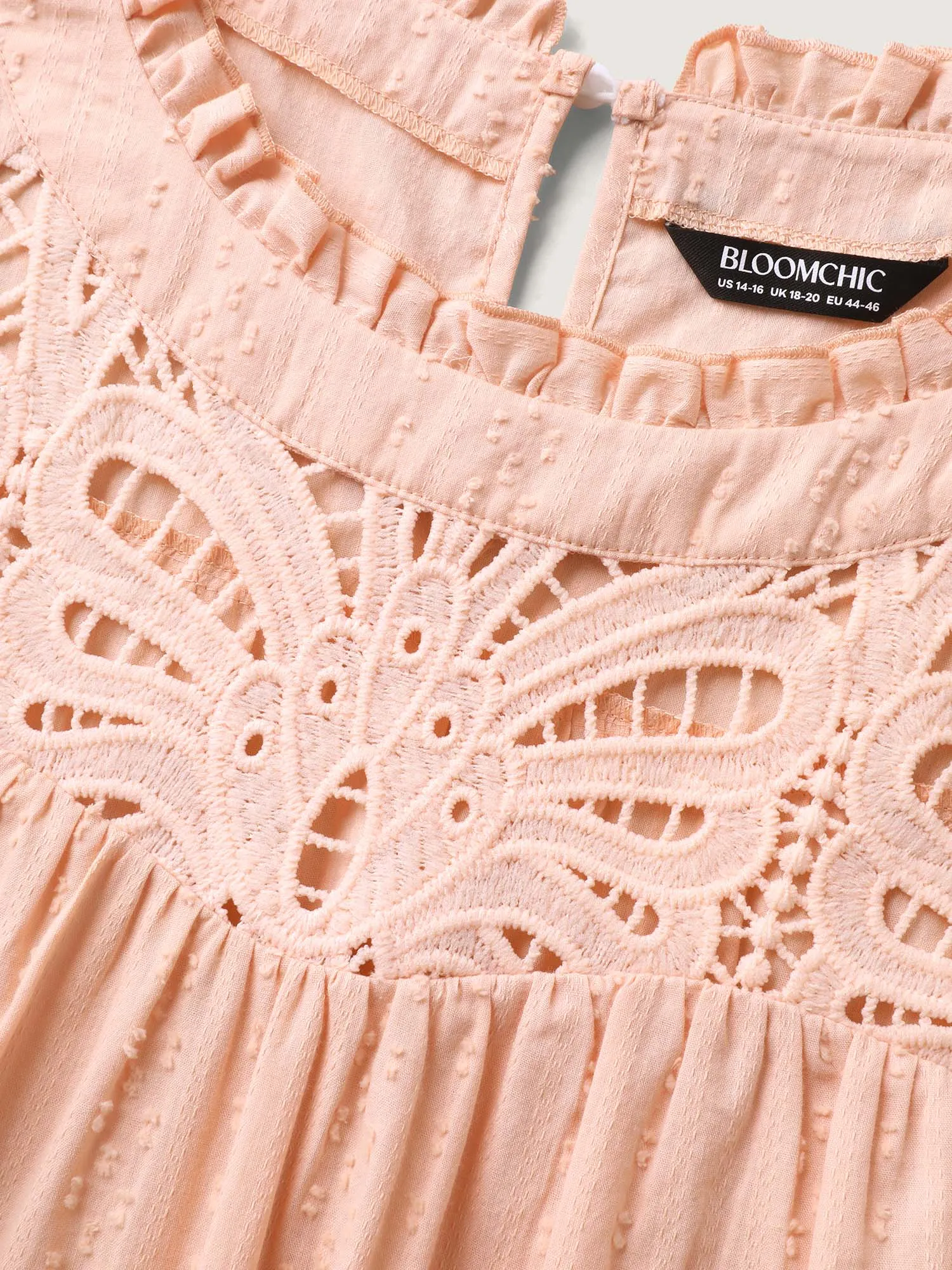 Cotton Cut-Out Lace Ruffled Neck Blouse sold by Bloomchic product image thumbnail 5