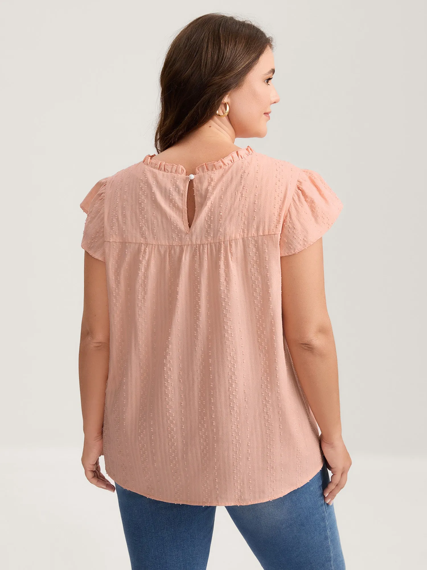 Cotton Cut-Out Lace Ruffled Neck Blouse sold by Bloomchic product image thumbnail 4