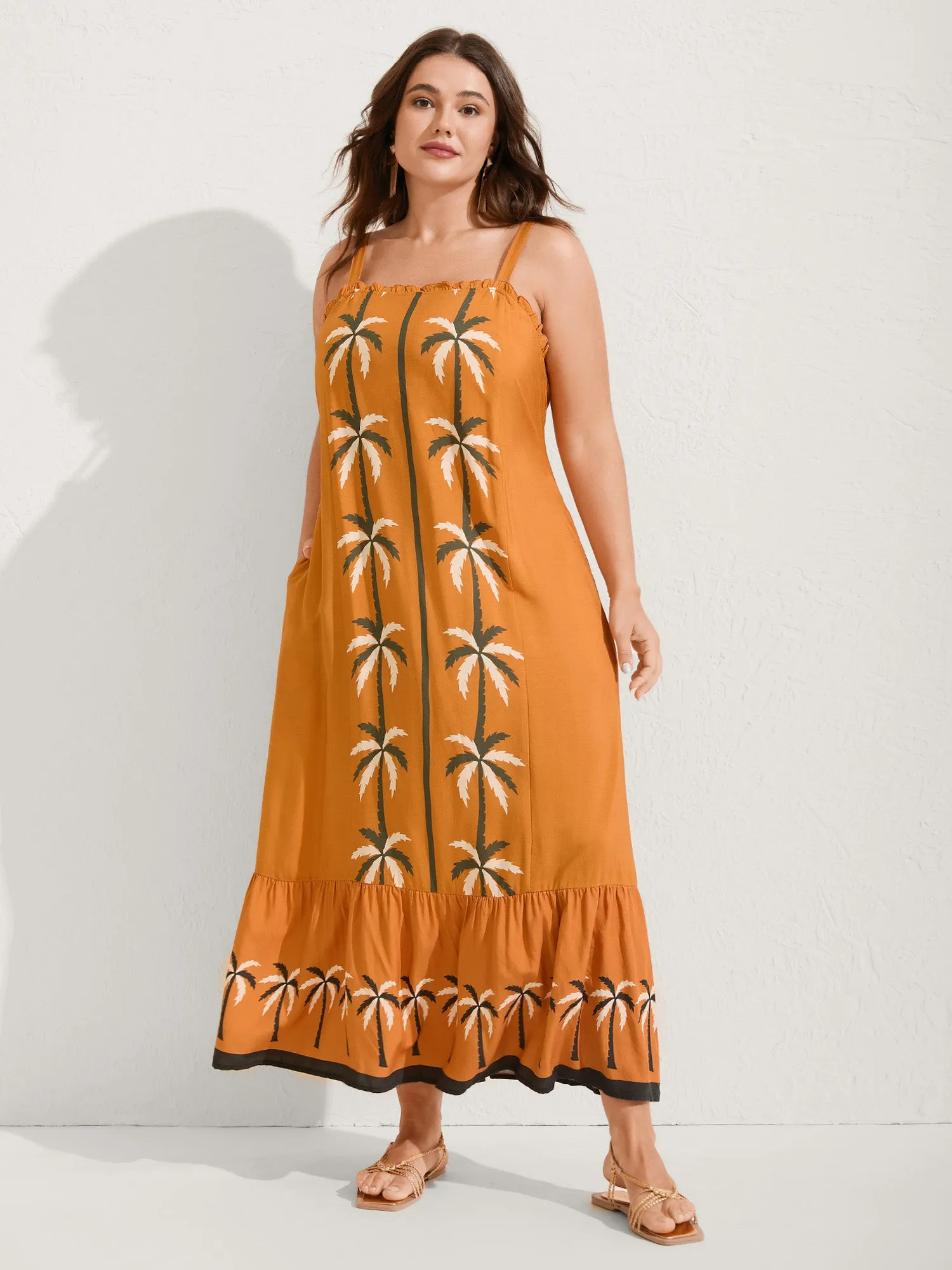 Everything Tropical A-Line Cami Midi Dress sold by Bloomchic product image thumbnail 3