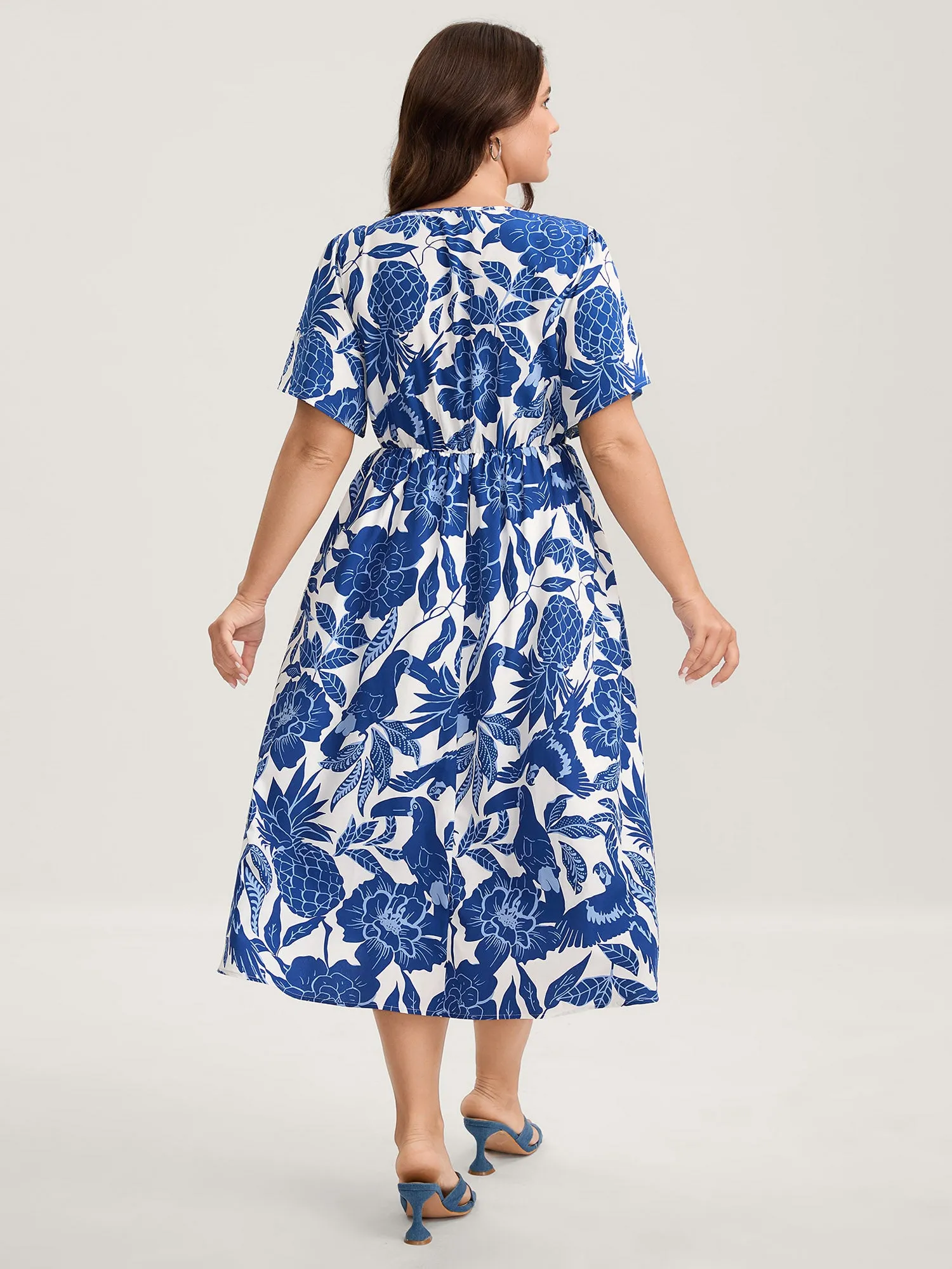 Large Floral Print Pockets Midi Dress sold by Bloomchic product image thumbnail 4