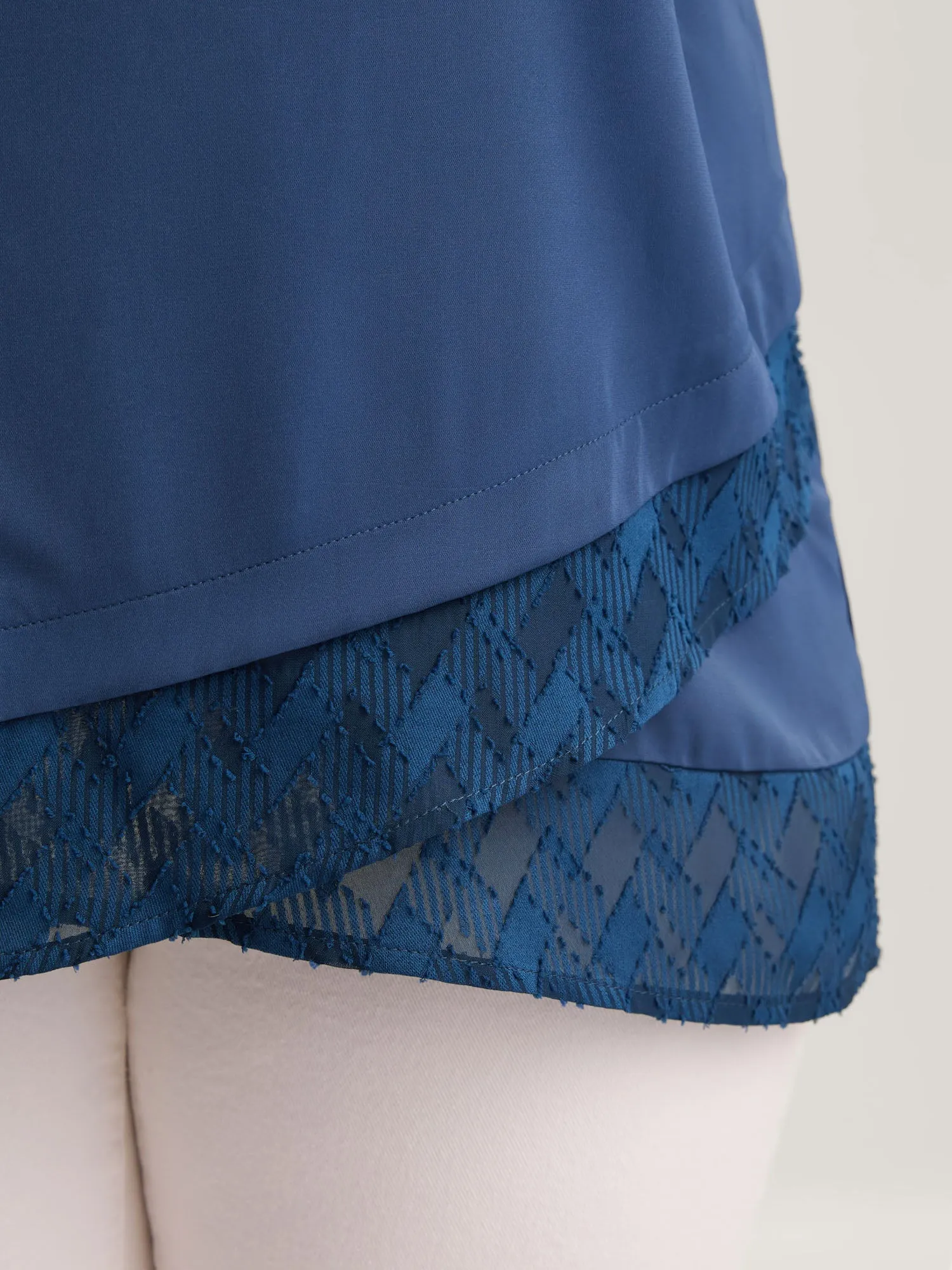 Textured Overlap Hem Sheer Blouse sold by Bloomchic product image thumbnail 2