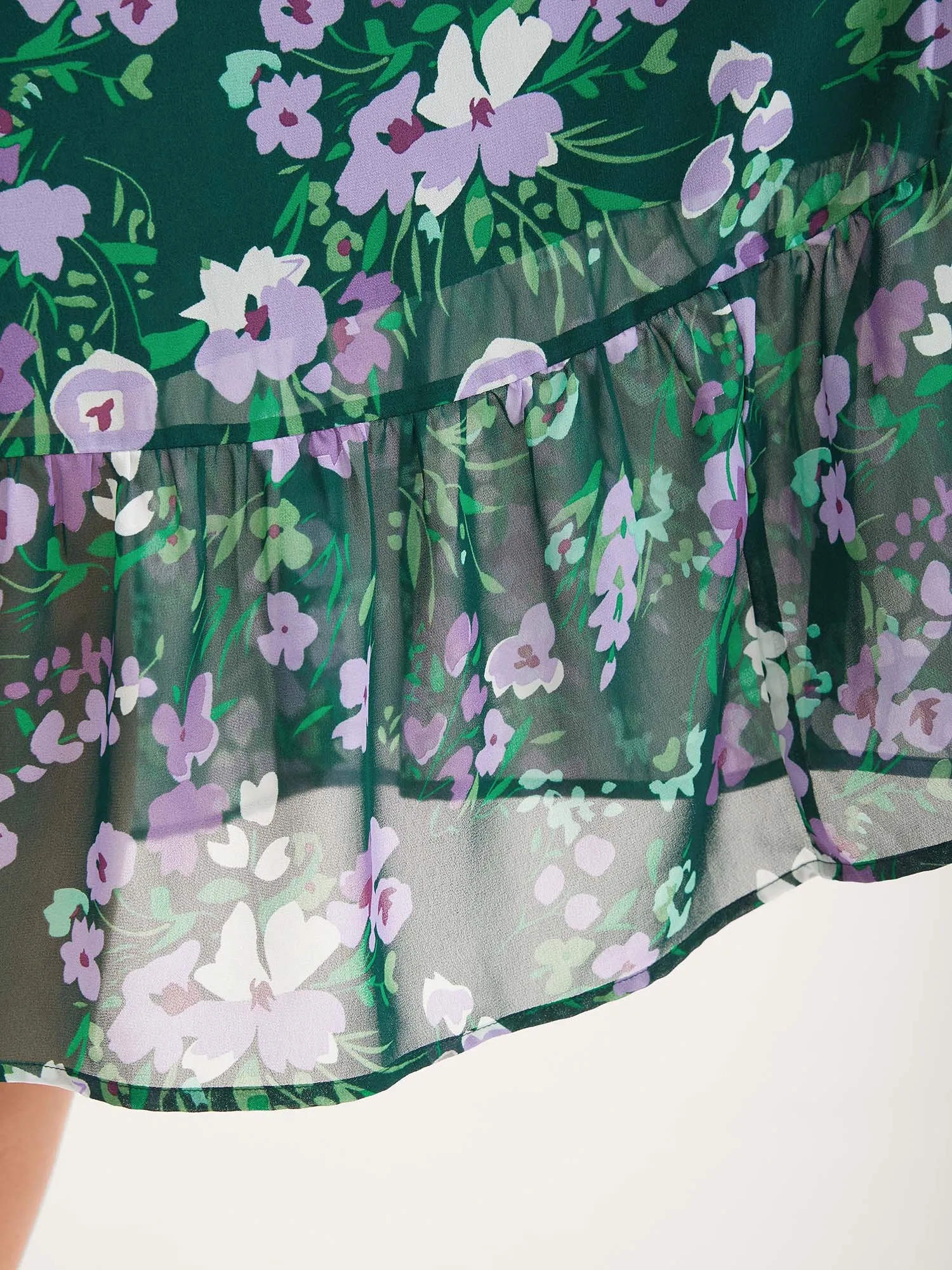 Floral Chiffon Ruched Drawstring Midi Dress sold by Bloomchic product image thumbnail 4