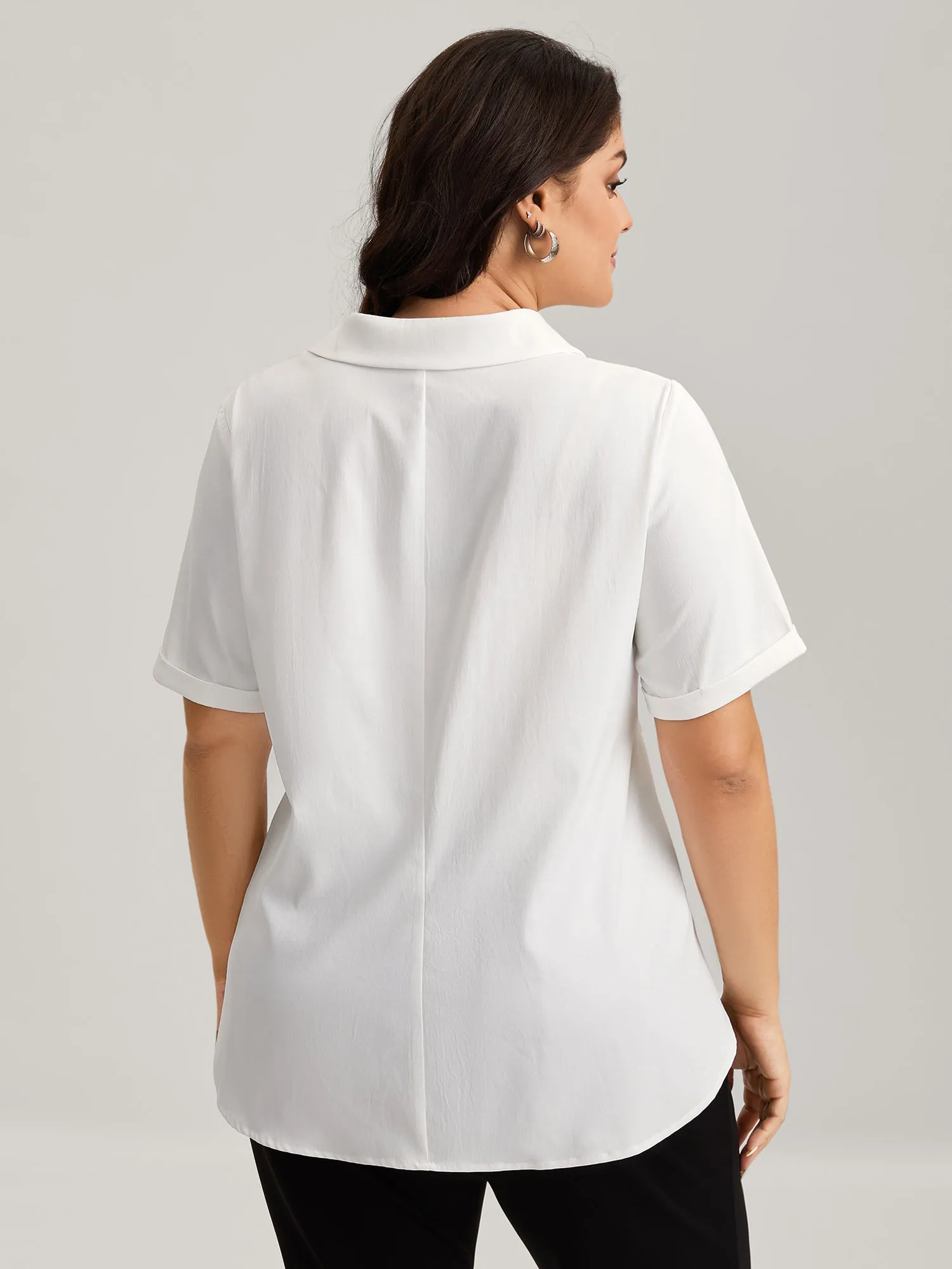 Knotted Front Asymmetrical Hem Blouse sold by Bloomchic product image thumbnail 4
