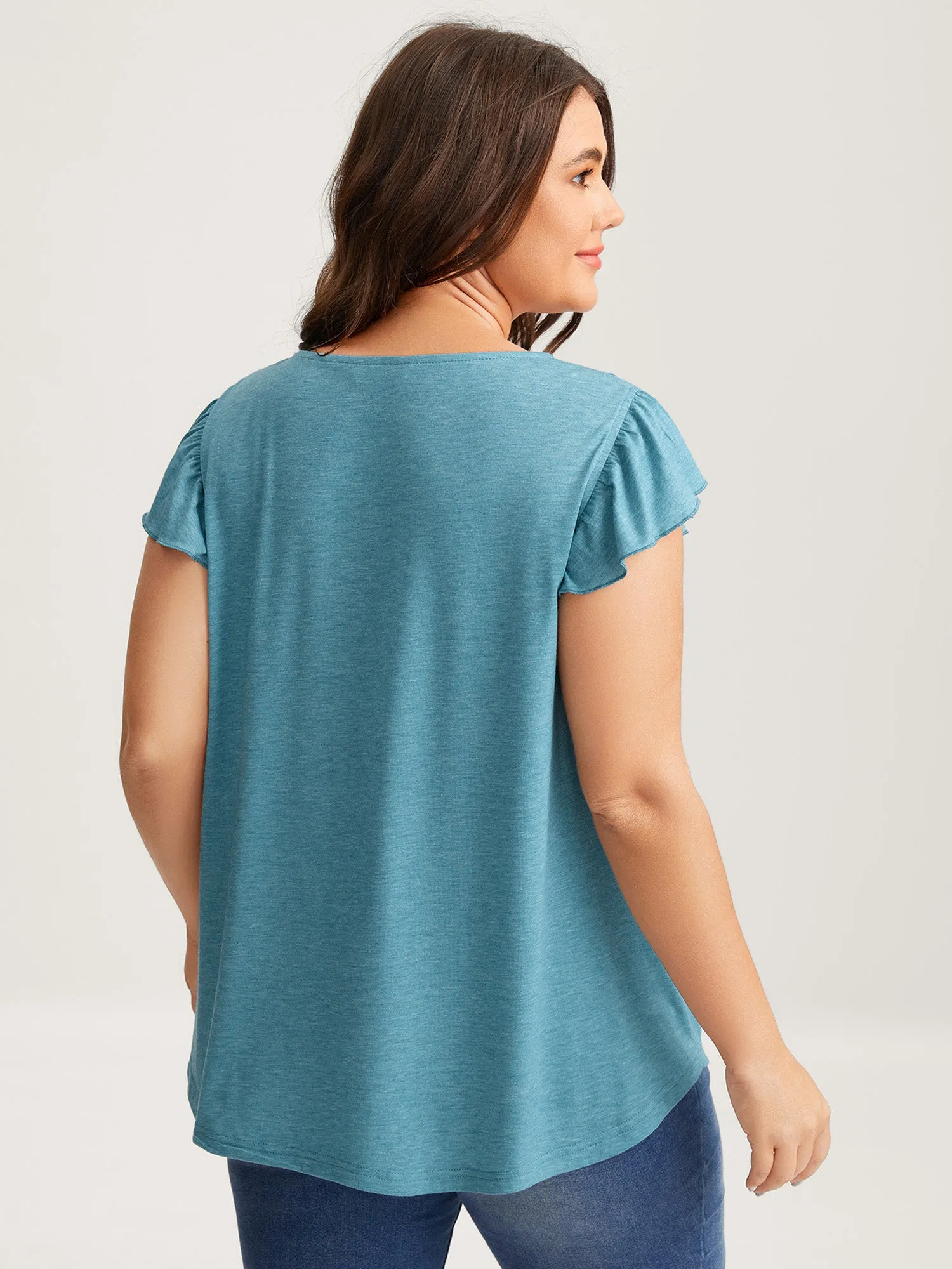 Lace Toothpick Pleat Solid Top sold by Bloomchic product image thumbnail 4