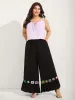 Stretchy Waist Crochet Floral Wide-Leg Pants sold by Bloomchic