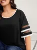 Stretchy Color Block Plain Knit Top sold by Bloomchic