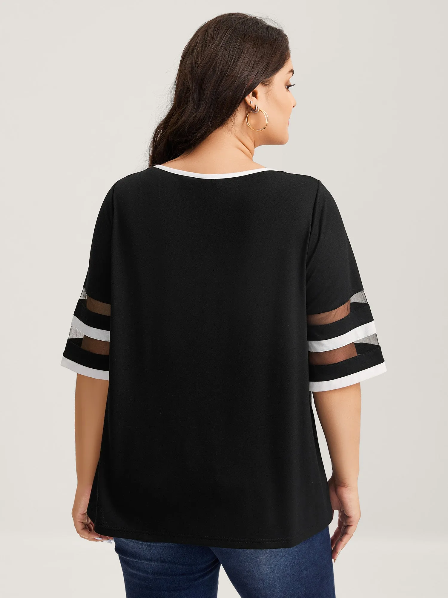 Stretchy Color Block Plain Knit Top sold by Bloomchic product image thumbnail 3