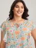 Floral Print Ruffled Sleeve Blouse sold by Bloomchic