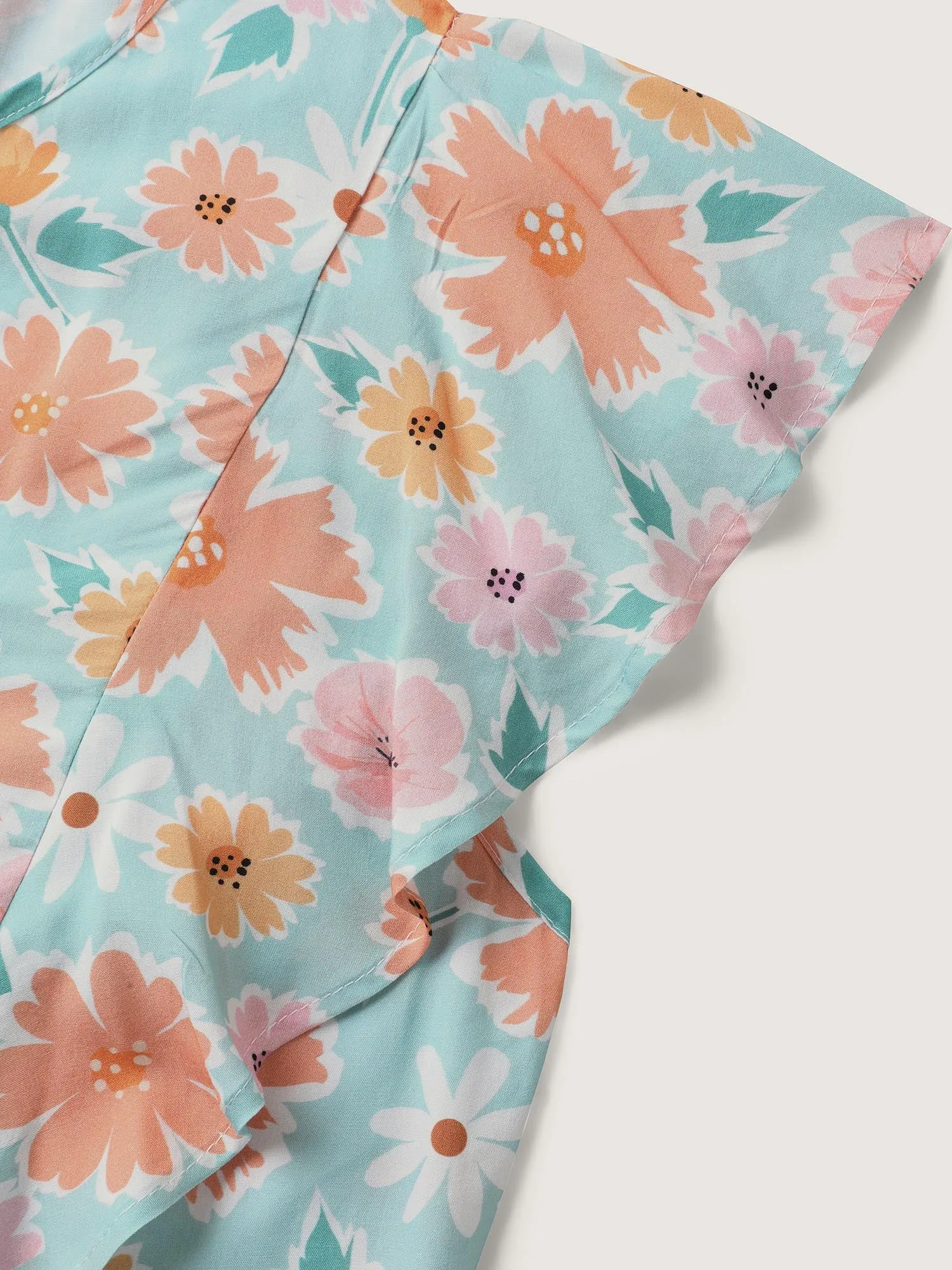 Floral Print Ruffled Sleeve Blouse sold by Bloomchic product image thumbnail 5