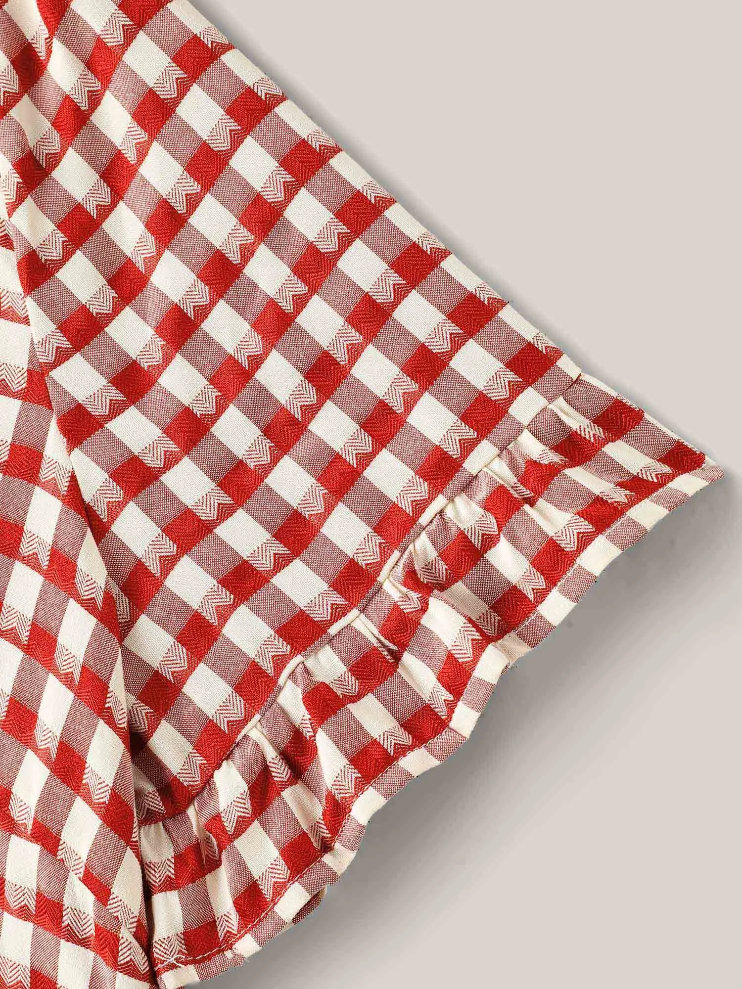 Gingham Print Button Back Blouse sold by Bloomchic product image thumbnail 5