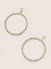 Cubic Zirconia Decor Hoop Earrings sold by Bloomchic