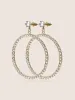 Cubic Zirconia Decor Hoop Earrings sold by Bloomchic